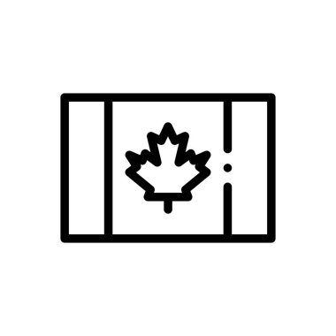 Kanada ikonu. Beyaz Arkaplanda İnce Doğrusal Tasarım