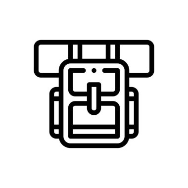 Kamp ikonu. Beyaz Arkaplanda İnce Doğrusal Tasarım