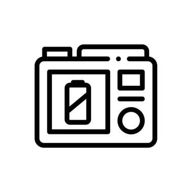 Kamera simgesi. Beyaz Arkaplanda İnce Doğrusal Tasarım