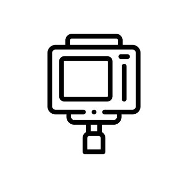 Kamera simgesi. Beyaz Arkaplanda İnce Doğrusal Tasarım