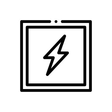 kamera flaş simgesi. Beyaz Arkaplanda İnce Doğrusal Tasarım