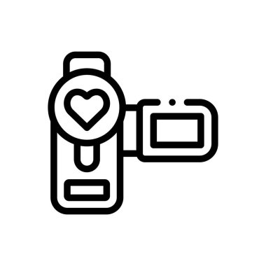 Kamera simgesi. Beyaz Arkaplanda İnce Doğrusal Tasarım