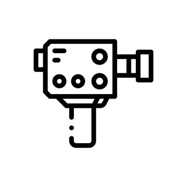 Kamera simgesi. Beyaz Arkaplanda İnce Doğrusal Tasarım