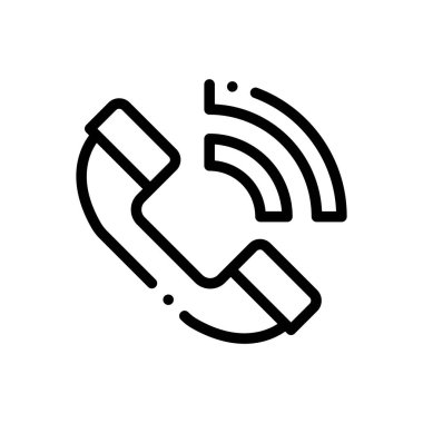 Çağrı merkezi simgesi. Beyaz Arkaplanda İnce Doğrusal Tasarım