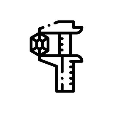 Caliper simgesi. Beyaz Arkaplanda İnce Doğrusal Tasarım