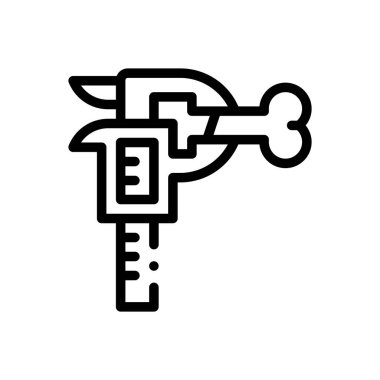 Caliper simgesi. Beyaz Arkaplanda İnce Doğrusal Tasarım