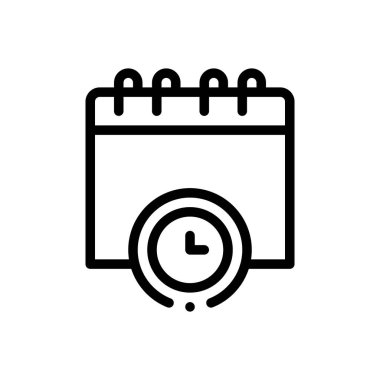 Takvim simgesi. Beyaz Arkaplanda İnce Doğrusal Tasarım