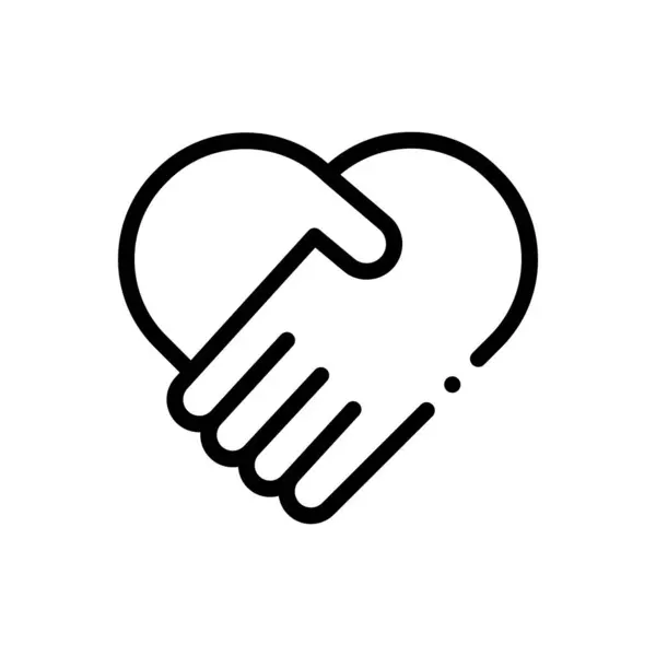 Hayır işi ikonu. Beyaz Arkaplanda İnce Doğrusal Tasarım