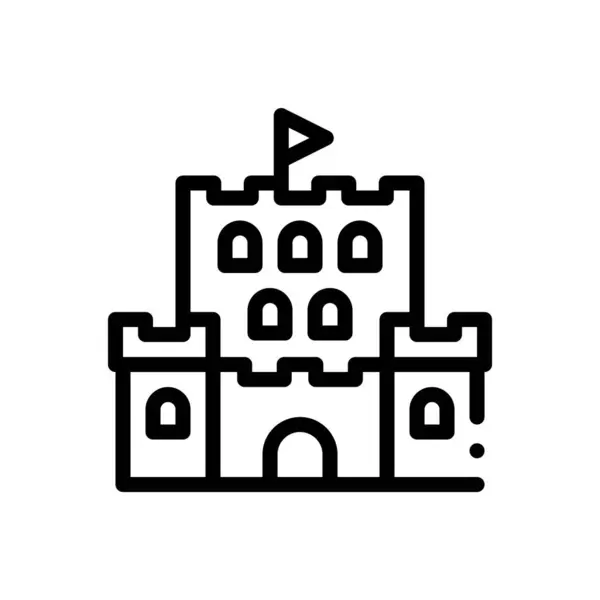 Şato ikonu. Beyaz Arkaplanda İnce Doğrusal Tasarım