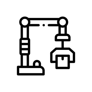 Vinç simgesi. Beyaz Arkaplanda İnce Doğrusal Tasarım