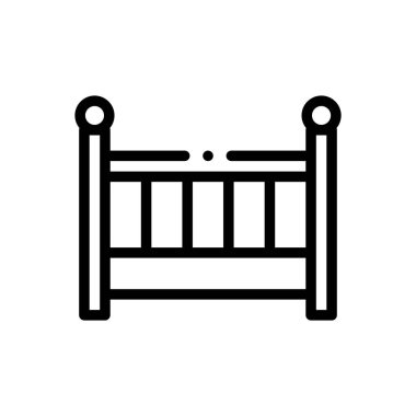 Beşik simgesi. Beyaz Arkaplanda İnce Doğrusal Tasarım