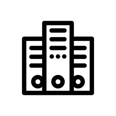 İşlemci simgesi. Beyaz Arkaplanda İnce Doğrusal Tasarım