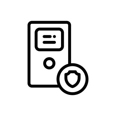 İşlemci kulesi simgesi. Beyaz Arkaplanda İnce Doğrusal Tasarım