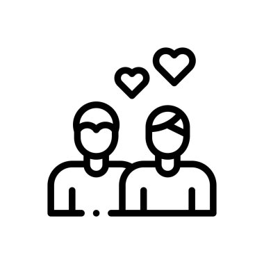 Çift simgesi. Beyaz Arkaplanda İnce Doğrusal Tasarım