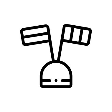 Ülkeler simgesi. Beyaz Arkaplanda İnce Doğrusal Tasarım