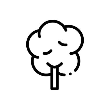 Pamuk helva ikonu. Beyaz Arkaplanda İnce Doğrusal Tasarım