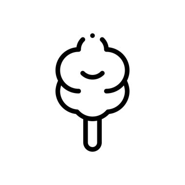 Pamuk helva ikonu. Beyaz Arkaplanda İnce Doğrusal Tasarım