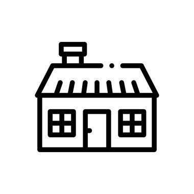 kulübe ikonu. Beyaz Arkaplanda İnce Doğrusal Tasarım