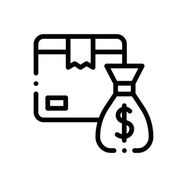 maliyet simgesi. Beyaz Arkaplanda İnce Doğrusal Tasarım