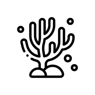 Mercan ikonu. Beyaz Arkaplanda İnce Doğrusal Tasarım