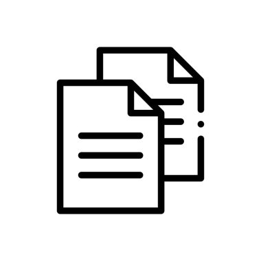 Kopya simgesi. Beyaz Arkaplanda İnce Doğrusal Tasarım