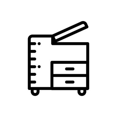 Fotokopi ikonu. Beyaz Arkaplanda İnce Doğrusal Tasarım