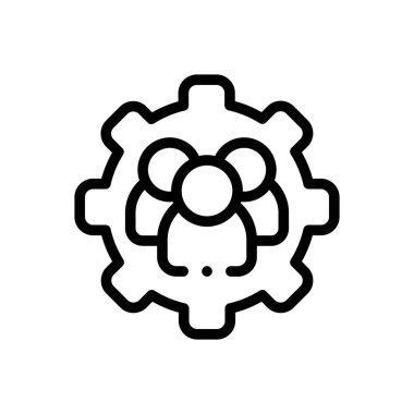 Kooperatif ikon. Beyaz Arkaplanda İnce Doğrusal Tasarım