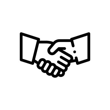 İşbirliği ikonu. Beyaz Arkaplanda İnce Doğrusal Tasarım