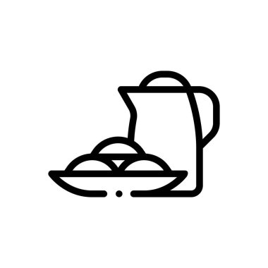 Kurabiye ikonu. Beyaz Arkaplanda İnce Doğrusal Tasarım