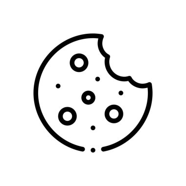 Kurabiye ikonu. Beyaz Arkaplanda İnce Doğrusal Tasarım