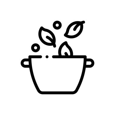 Yemek ikonu. Beyaz Arkaplanda İnce Doğrusal Tasarım