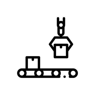 Taşıyıcı simgesi. Beyaz Arkaplanda İnce Doğrusal Tasarım