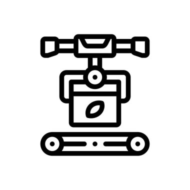 Taşıyıcı simgesi. Beyaz Arkaplanda İnce Doğrusal Tasarım