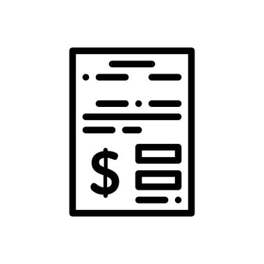 Sözleşme ikonu. Beyaz Arkaplanda İnce Doğrusal Tasarım