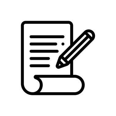 Sözleşme ikonu. Beyaz Arkaplanda İnce Doğrusal Tasarım