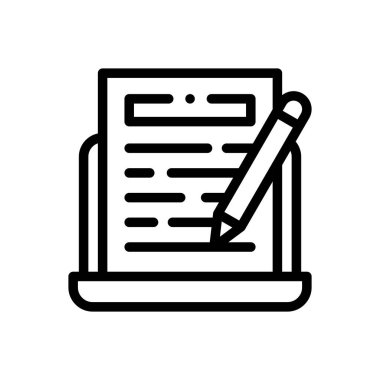 içerik simgesi. Beyaz Arkaplanda İnce Doğrusal Tasarım