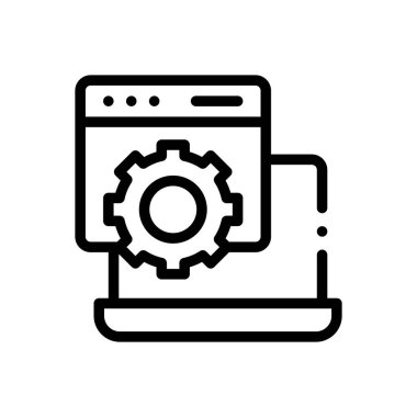 içerik yönetimi simgesi. Beyaz Arkaplanda İnce Doğrusal Tasarım