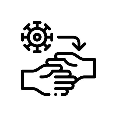 Bulaşıcı bir ikon. Beyaz Arkaplanda İnce Doğrusal Tasarım