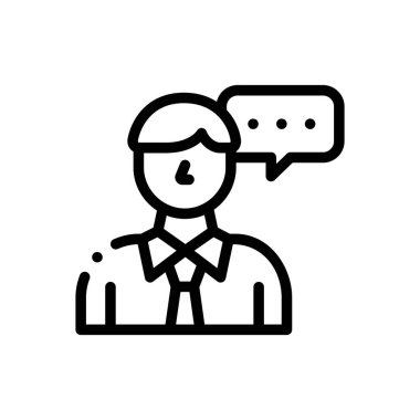 danışmanlık ikonu. Beyaz Arkaplanda İnce Doğrusal Tasarım