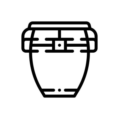 Konga simgesi. Beyaz Arkaplanda İnce Doğrusal Tasarım