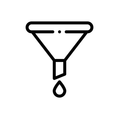 Koni simgesi. Beyaz Arkaplanda İnce Doğrusal Tasarım