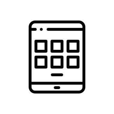 Bilgisayar simgesi. Beyaz Arkaplanda İnce Doğrusal Tasarım