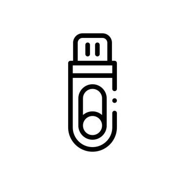 Bilgisayar simgesi. Beyaz Arkaplanda İnce Doğrusal Tasarım