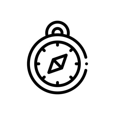 pusula simgesi. Beyaz Arkaplanda İnce Doğrusal Tasarım