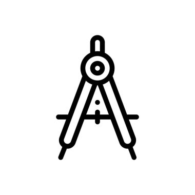 pusula simgesi. Beyaz Arkaplanda İnce Doğrusal Tasarım