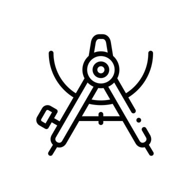 pusula simgesi. Beyaz Arkaplanda İnce Doğrusal Tasarım