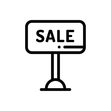 Ticaret ve alışveriş ikonu. Beyaz Arkaplanda İnce Doğrusal Tasarım