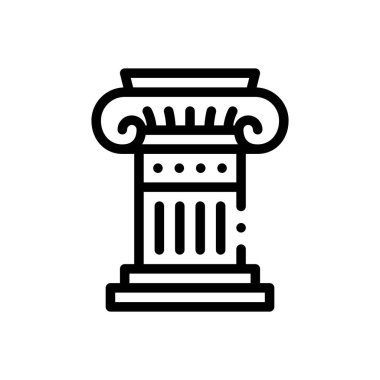 sütun simgesi. Beyaz Arkaplanda İnce Doğrusal Tasarım