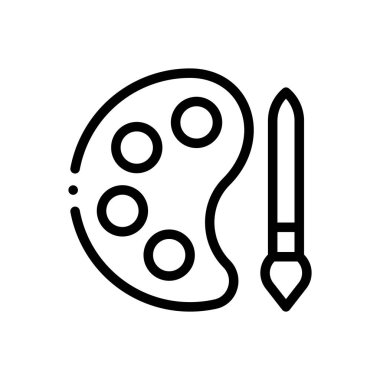 renk simgesi. Beyaz Arkaplanda İnce Doğrusal Tasarım