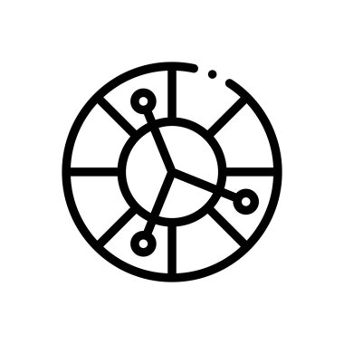 renk tekerleği simgesi. Beyaz Arkaplanda İnce Doğrusal Tasarım